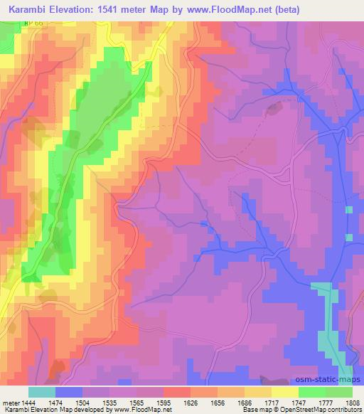 Karambi,Burundi Elevation Map
