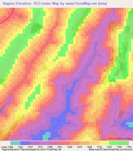 Kagina,Burundi Elevation Map
