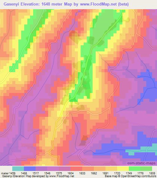 Gasenyi,Burundi Elevation Map