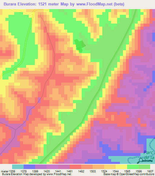 Burara,Burundi Elevation Map