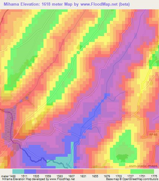 Mihama,Burundi Elevation Map