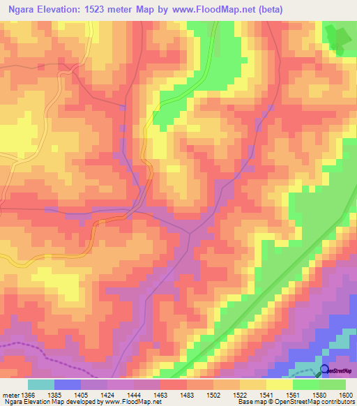 Ngara,Burundi Elevation Map