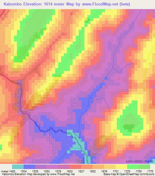 Kabombo,Burundi Elevation Map