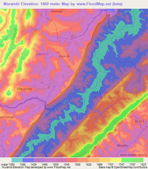 Murambi,Burundi Elevation Map