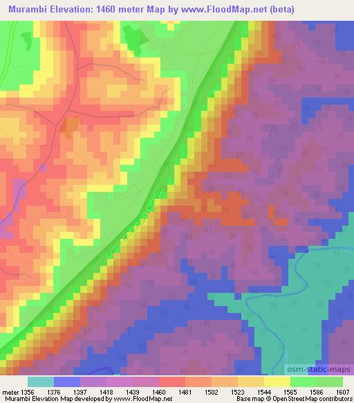 Murambi,Burundi Elevation Map