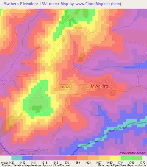Mwihero,Burundi Elevation Map