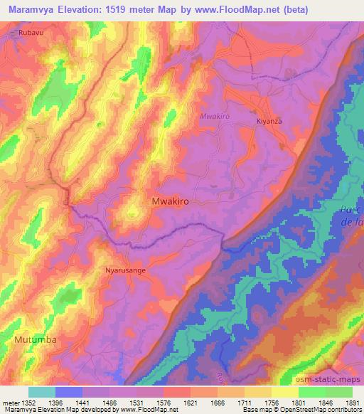 Maramvya,Burundi Elevation Map