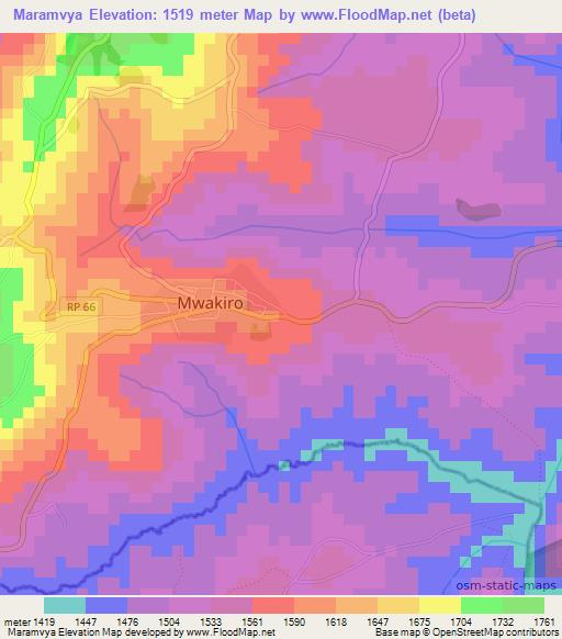 Maramvya,Burundi Elevation Map
