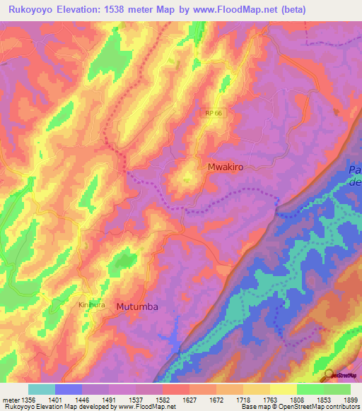 Rukoyoyo,Burundi Elevation Map