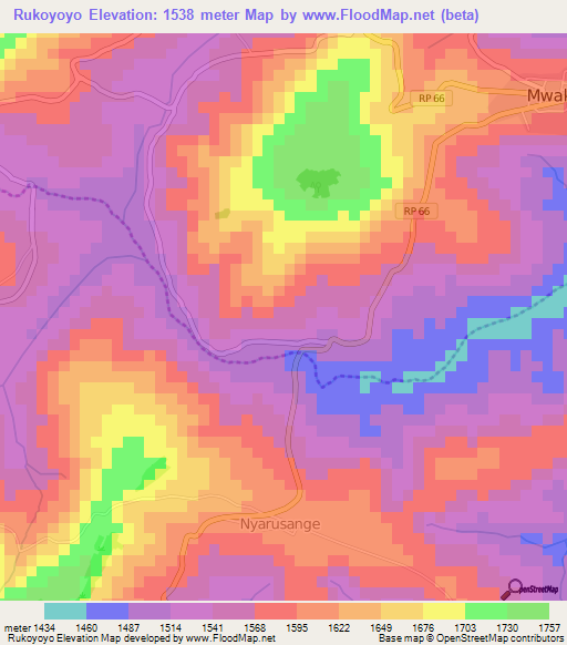 Rukoyoyo,Burundi Elevation Map