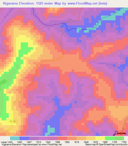 Kigarama,Burundi Elevation Map