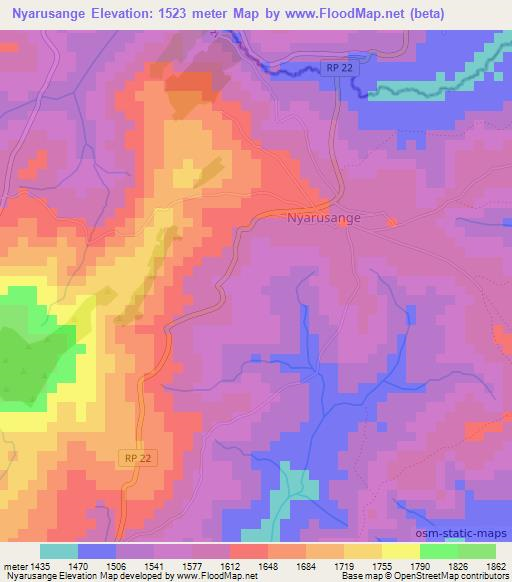 Nyarusange,Burundi Elevation Map