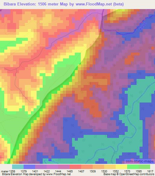 Bibara,Burundi Elevation Map
