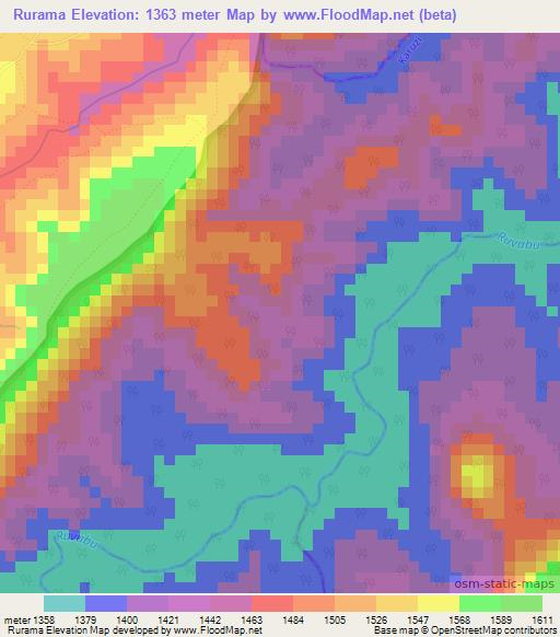 Rurama,Burundi Elevation Map