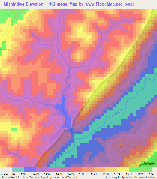 Mishindwe,Burundi Elevation Map