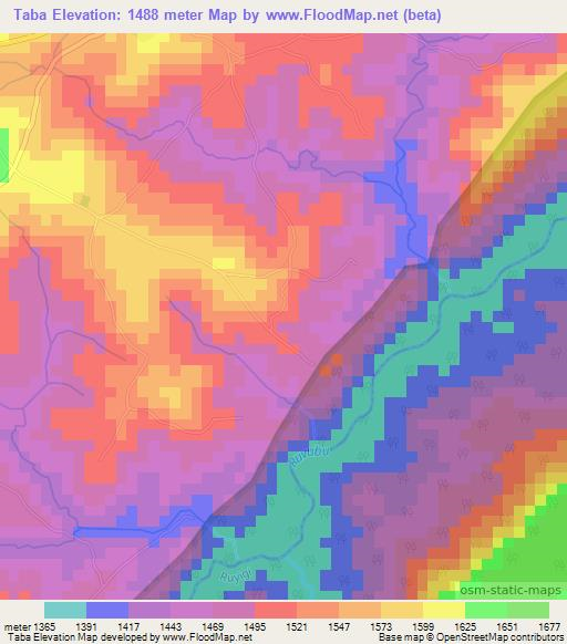 Taba,Burundi Elevation Map