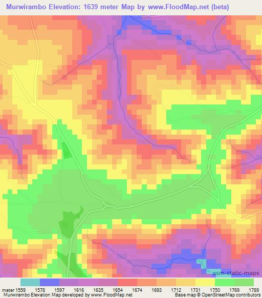 Murwirambo,Burundi Elevation Map