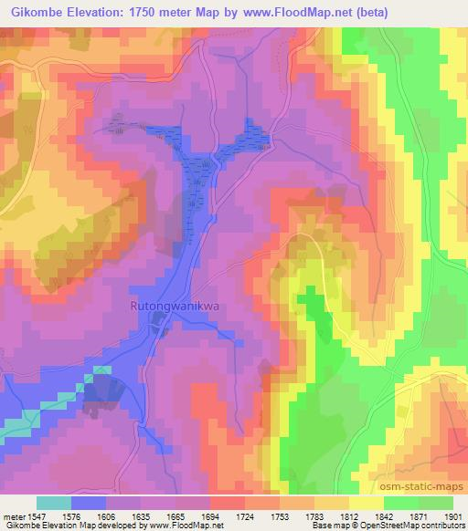 Gikombe,Burundi Elevation Map
