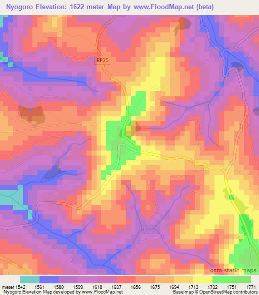 Nyogoro,Burundi Elevation Map