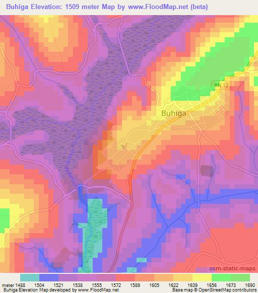 Buhiga,Burundi Elevation Map
