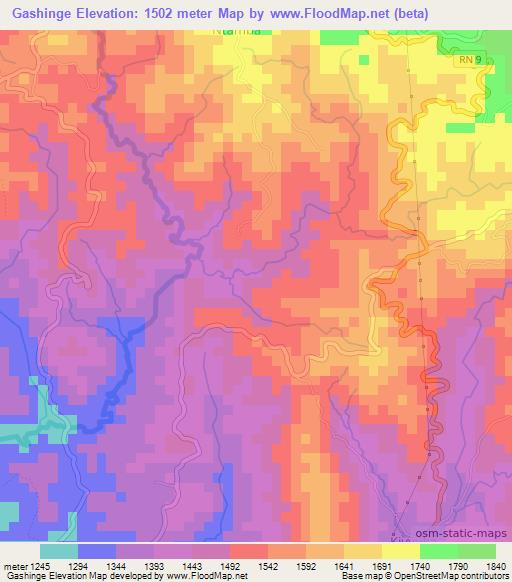 Gashinge,Burundi Elevation Map