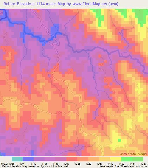 Rabiro,Burundi Elevation Map