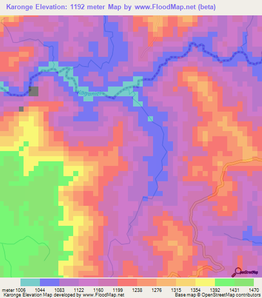 Karonge,Burundi Elevation Map