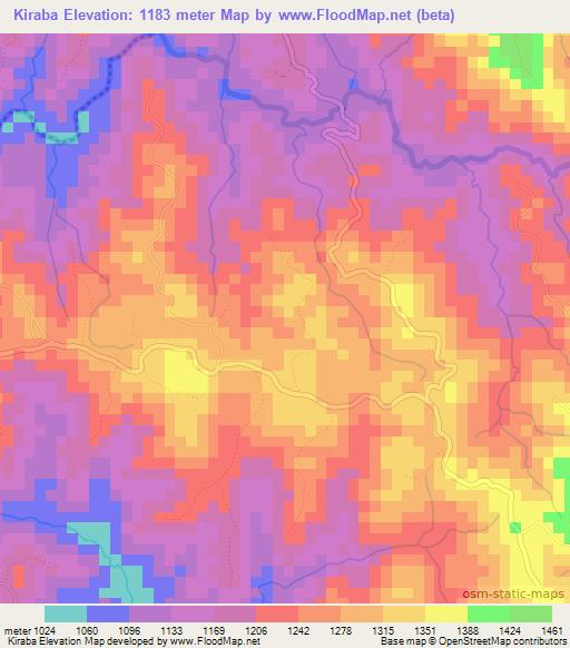 Kiraba,Burundi Elevation Map