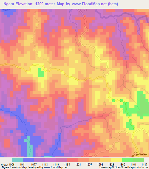 Ngara,Burundi Elevation Map