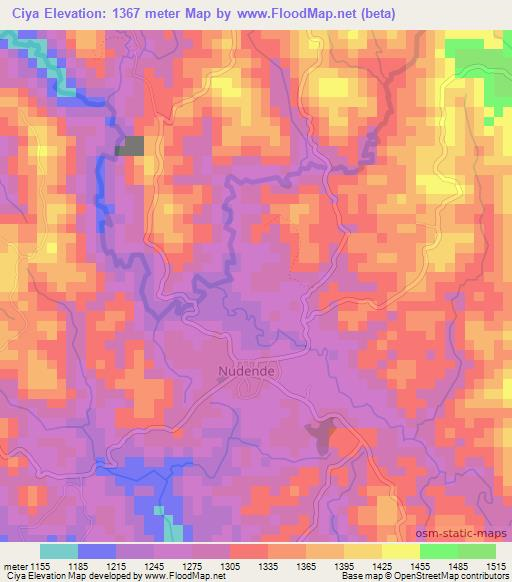 Ciya,Burundi Elevation Map