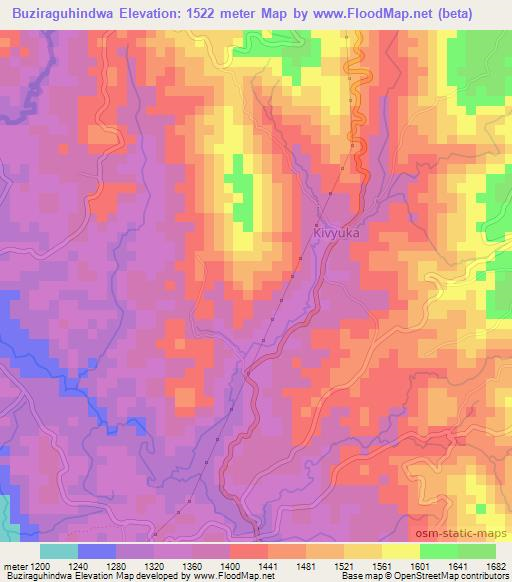 Buziraguhindwa,Burundi Elevation Map