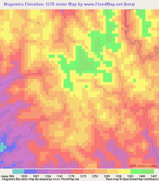 Mugumira,Burundi Elevation Map