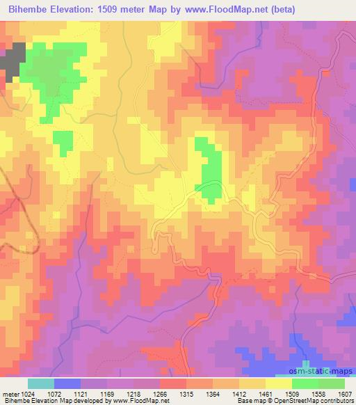 Bihembe,Burundi Elevation Map