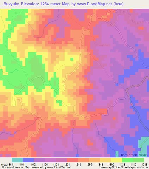 Buvyuko,Burundi Elevation Map
