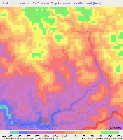 Gakindo,Burundi Elevation Map