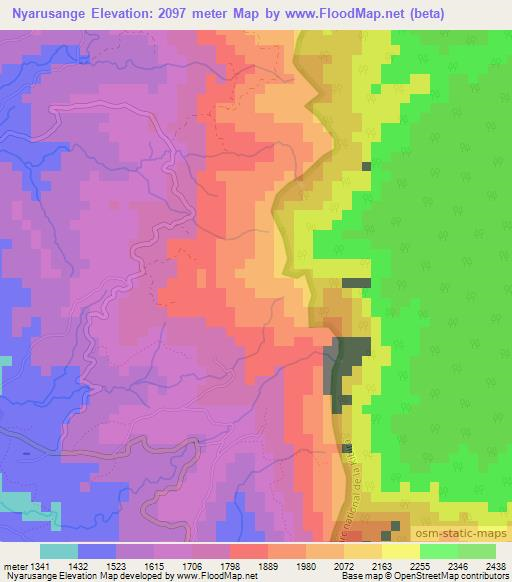 Nyarusange,Burundi Elevation Map