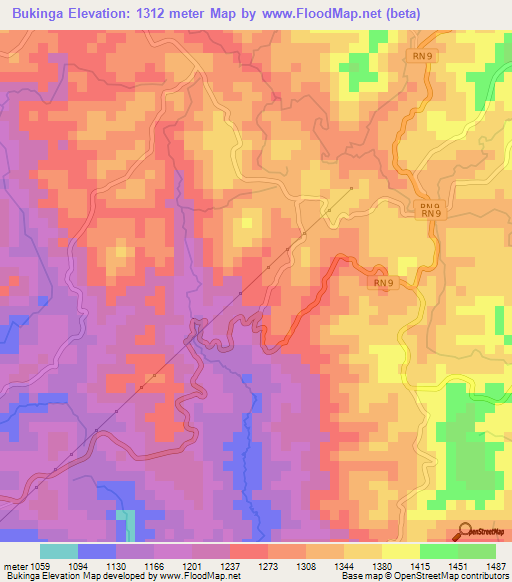 Bukinga,Burundi Elevation Map