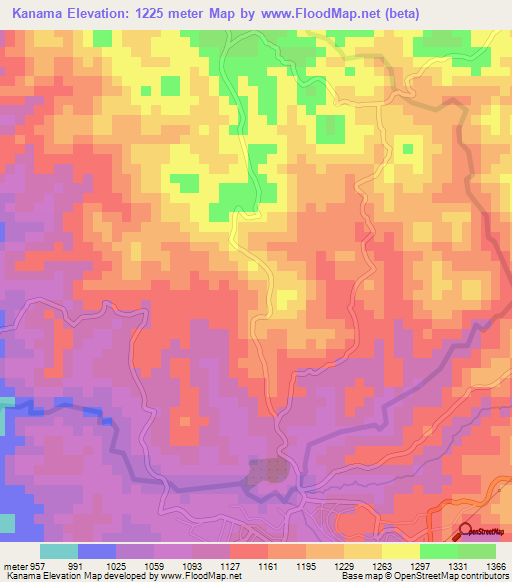 Kanama,Burundi Elevation Map