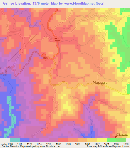 Gahise,Burundi Elevation Map