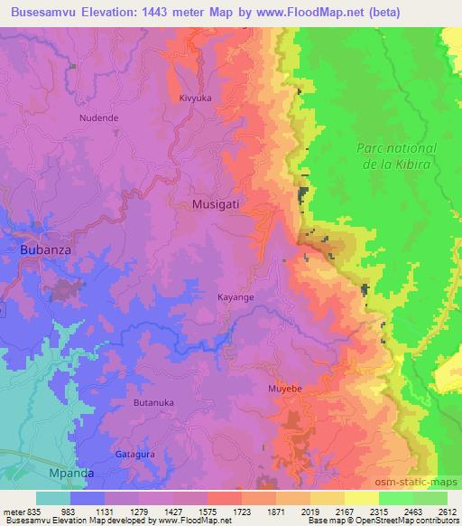 Busesamvu,Burundi Elevation Map
