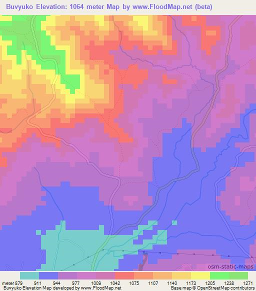 Buvyuko,Burundi Elevation Map