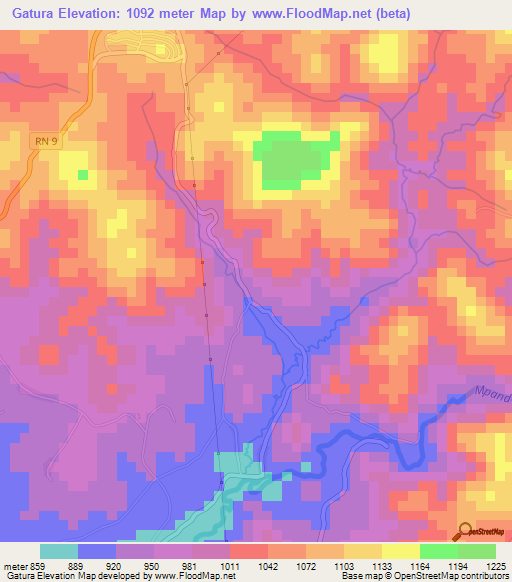 Gatura,Burundi Elevation Map