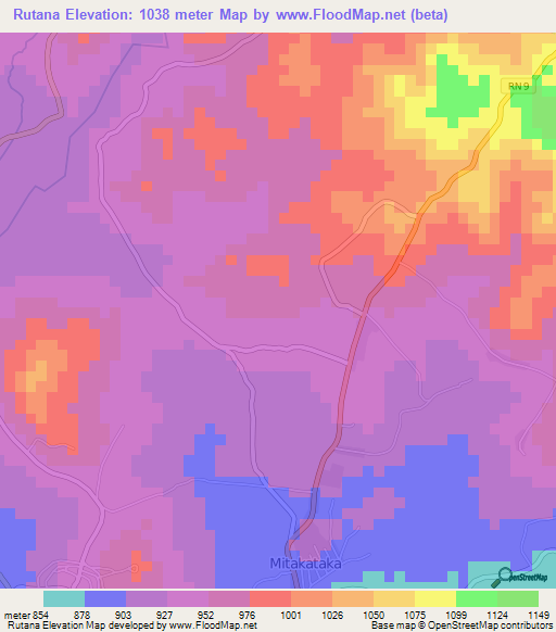 Rutana,Burundi Elevation Map
