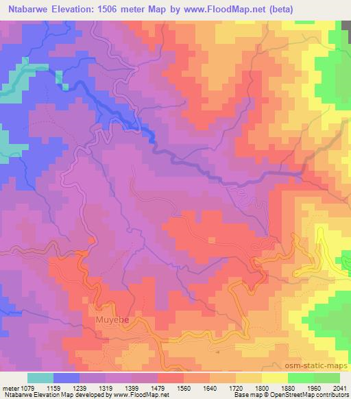 Ntabarwe,Burundi Elevation Map
