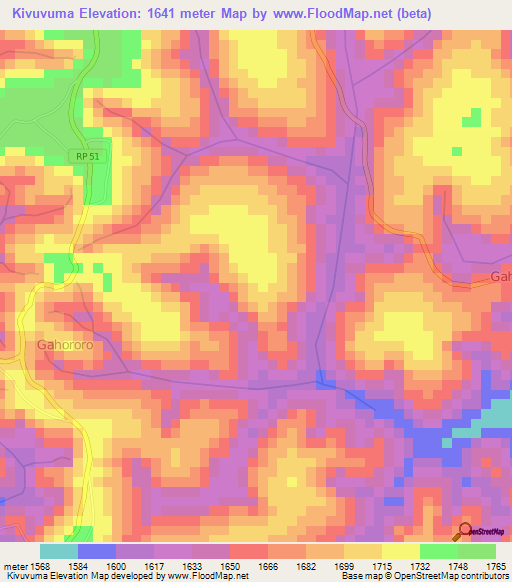 Kivuvuma,Burundi Elevation Map