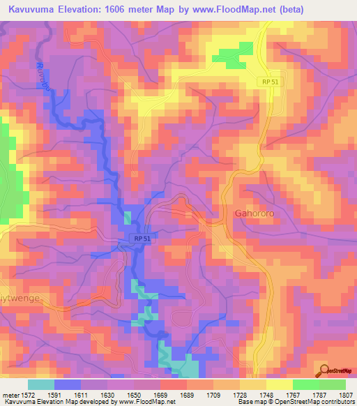 Kavuvuma,Burundi Elevation Map