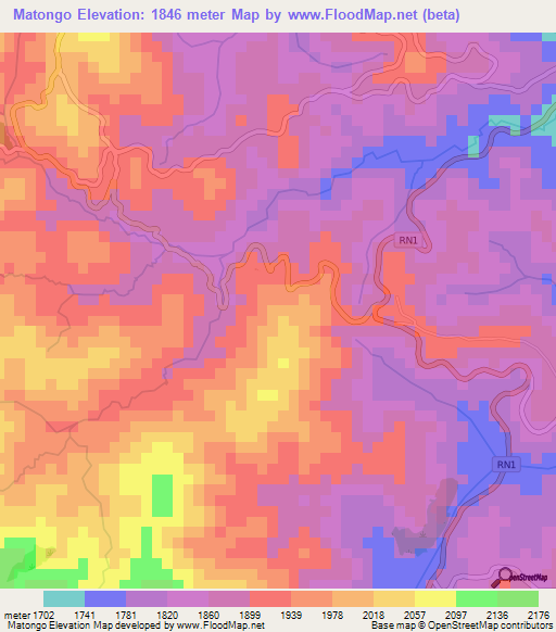 Matongo,Burundi Elevation Map