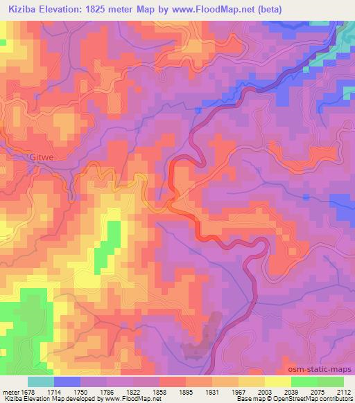 Kiziba,Burundi Elevation Map