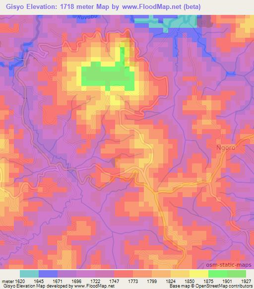 Gisyo,Burundi Elevation Map