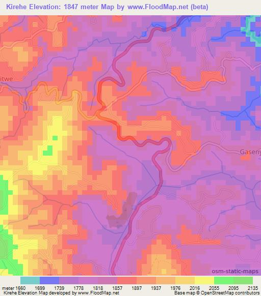 Kirehe,Burundi Elevation Map